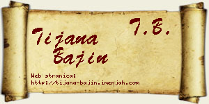 Tijana Bajin vizit kartica